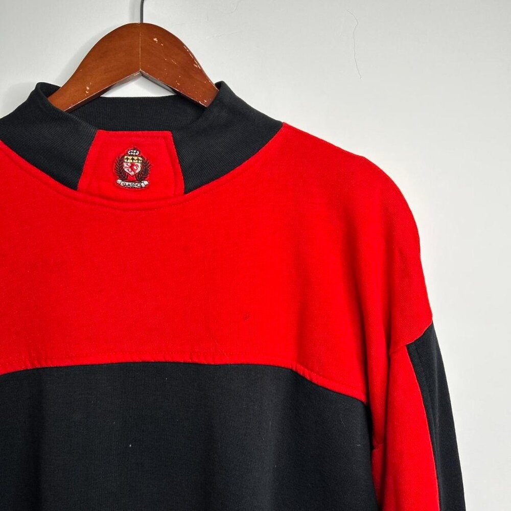 90’s vintage Red and black striped sweatshirt size large